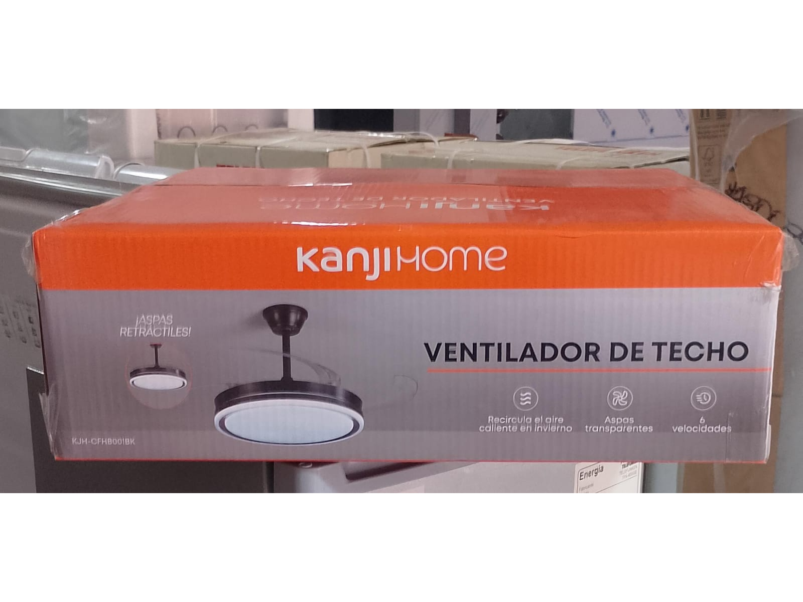 VENTILADOR DE TECHO KANJI CON PALETAS RETRÁCTILES