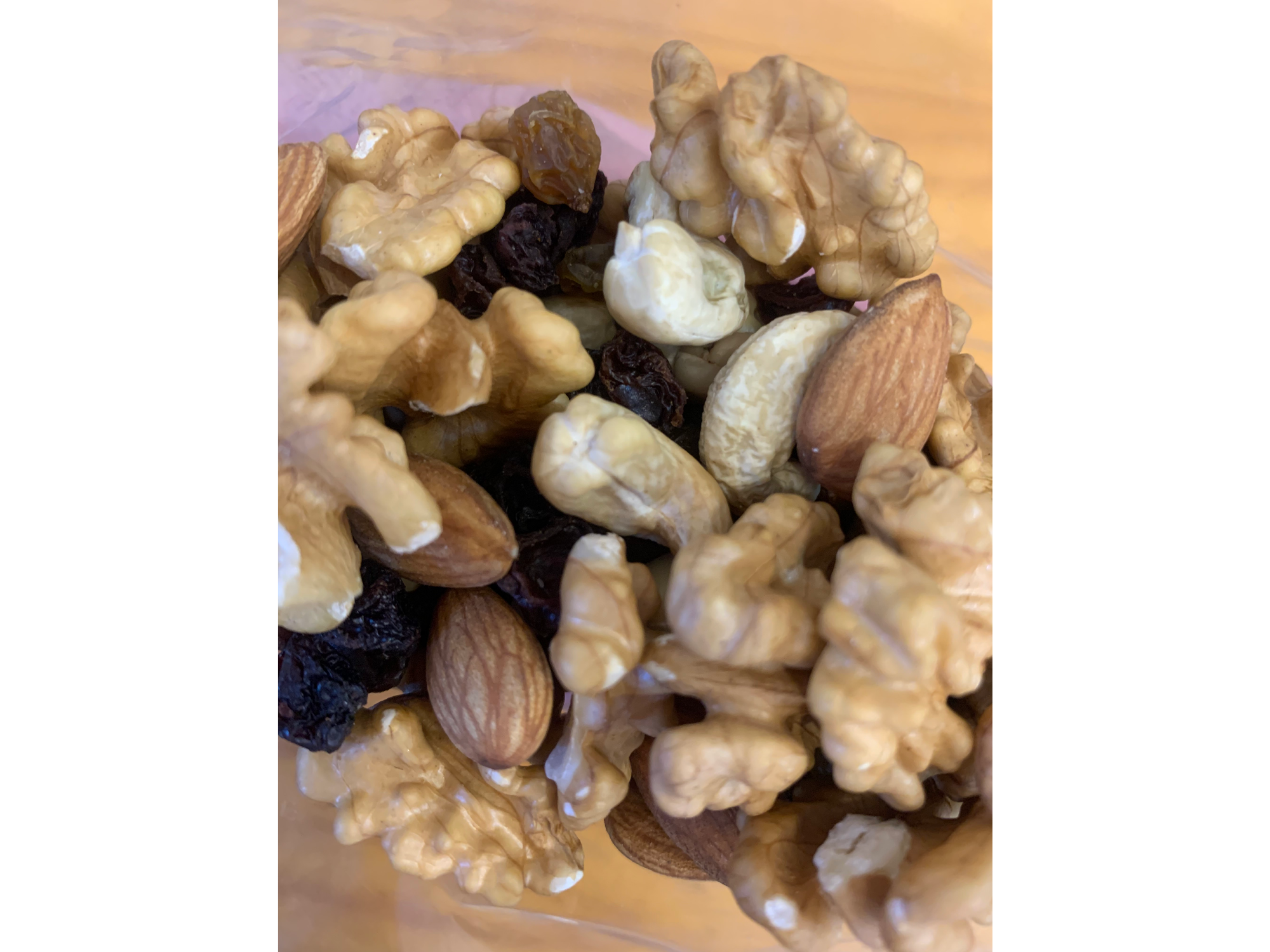 Mix Frutos secos 2: Almendras, Nueces, Castañas, Pasas de uva