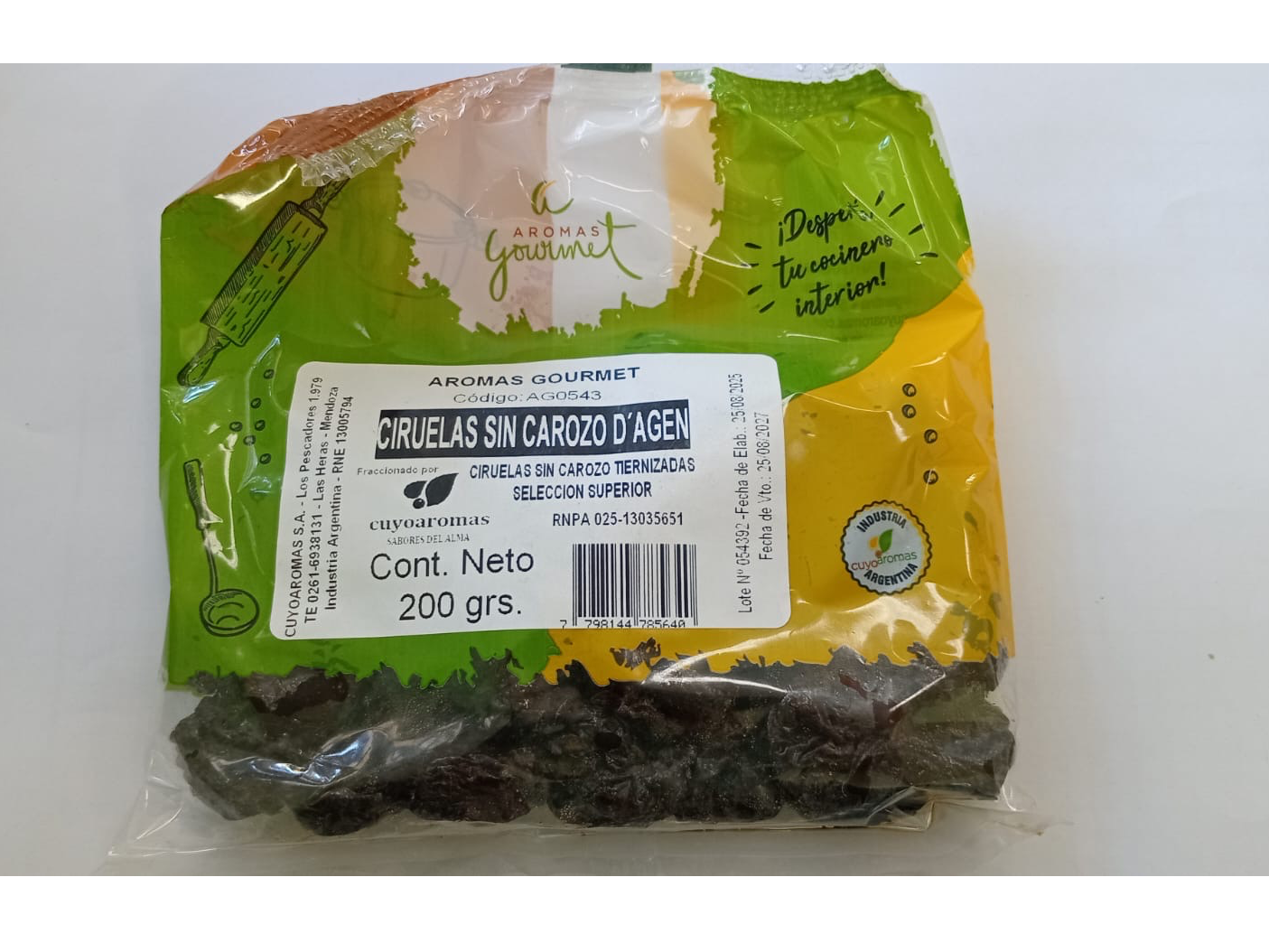 CIRUELAS SECAS SIN CAROZO X 200g.