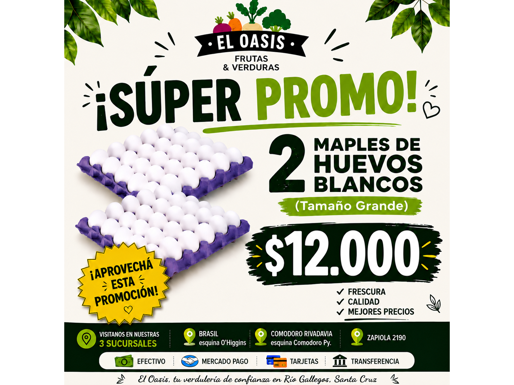 2 MAPLES X $ 12.000 de El Oasis Frutas y Verduras
