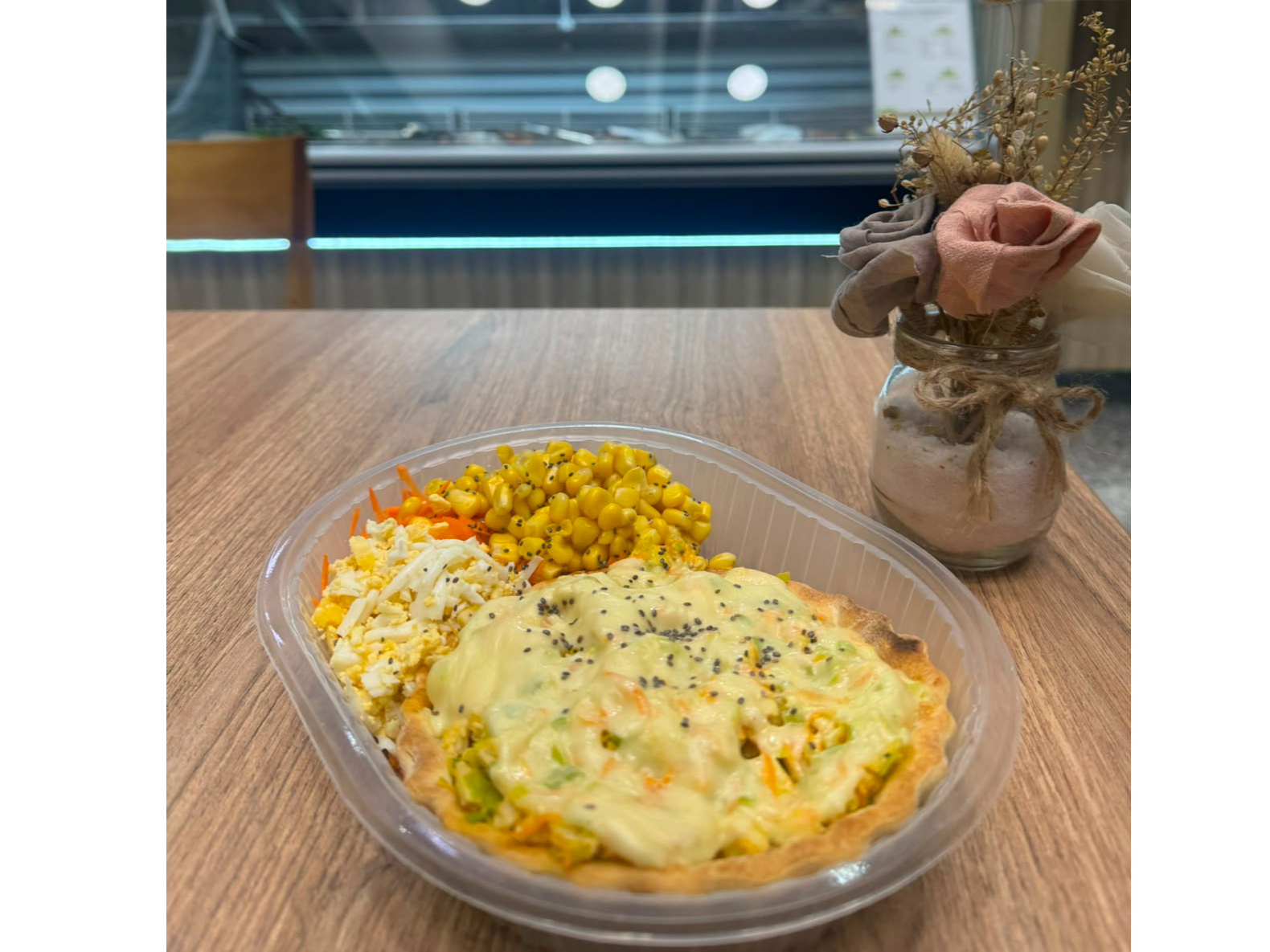 Tarta de pollo y puerro + guarnicion