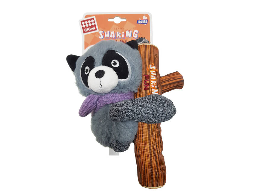 GIGWI PERRO PELUCHE PARA PERROS CON MAPACHE Y CHIFLE