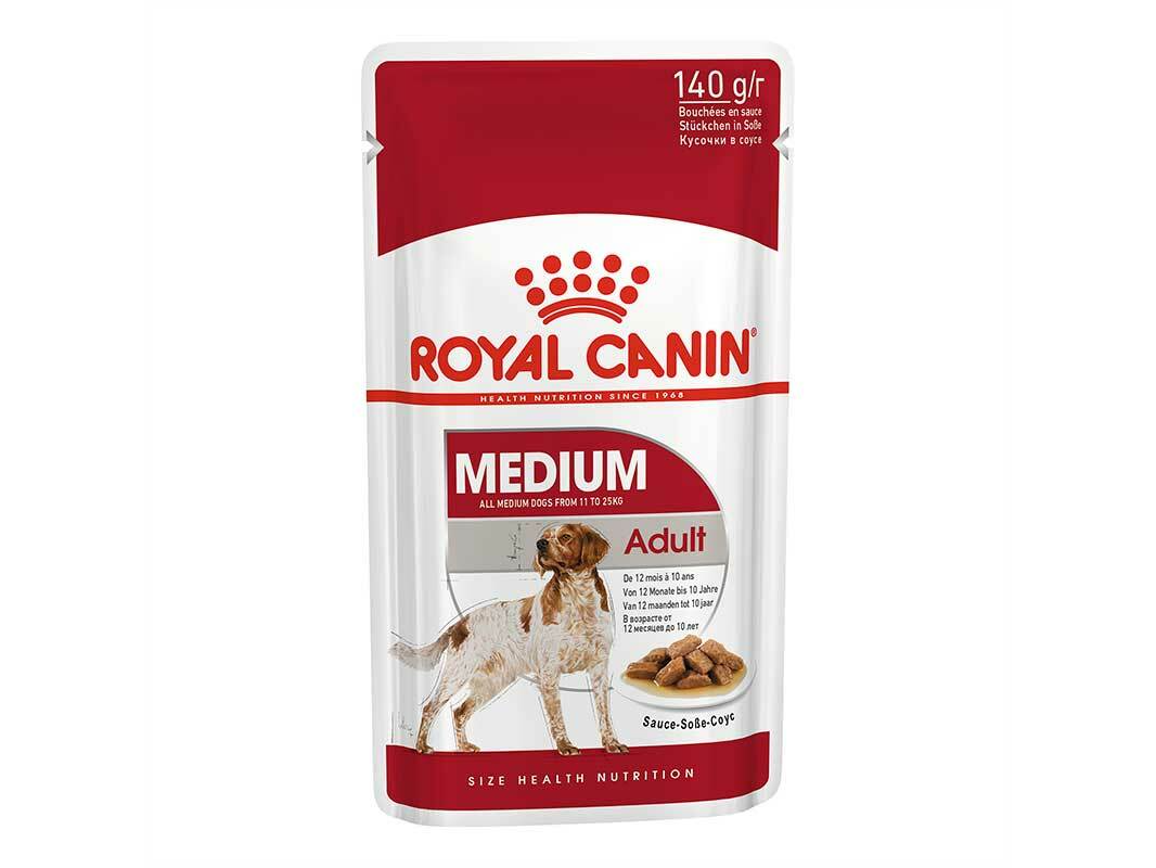 Royal Canin Pouch Perros Adultos Medianos x140g. de Huellitas Pet Shop