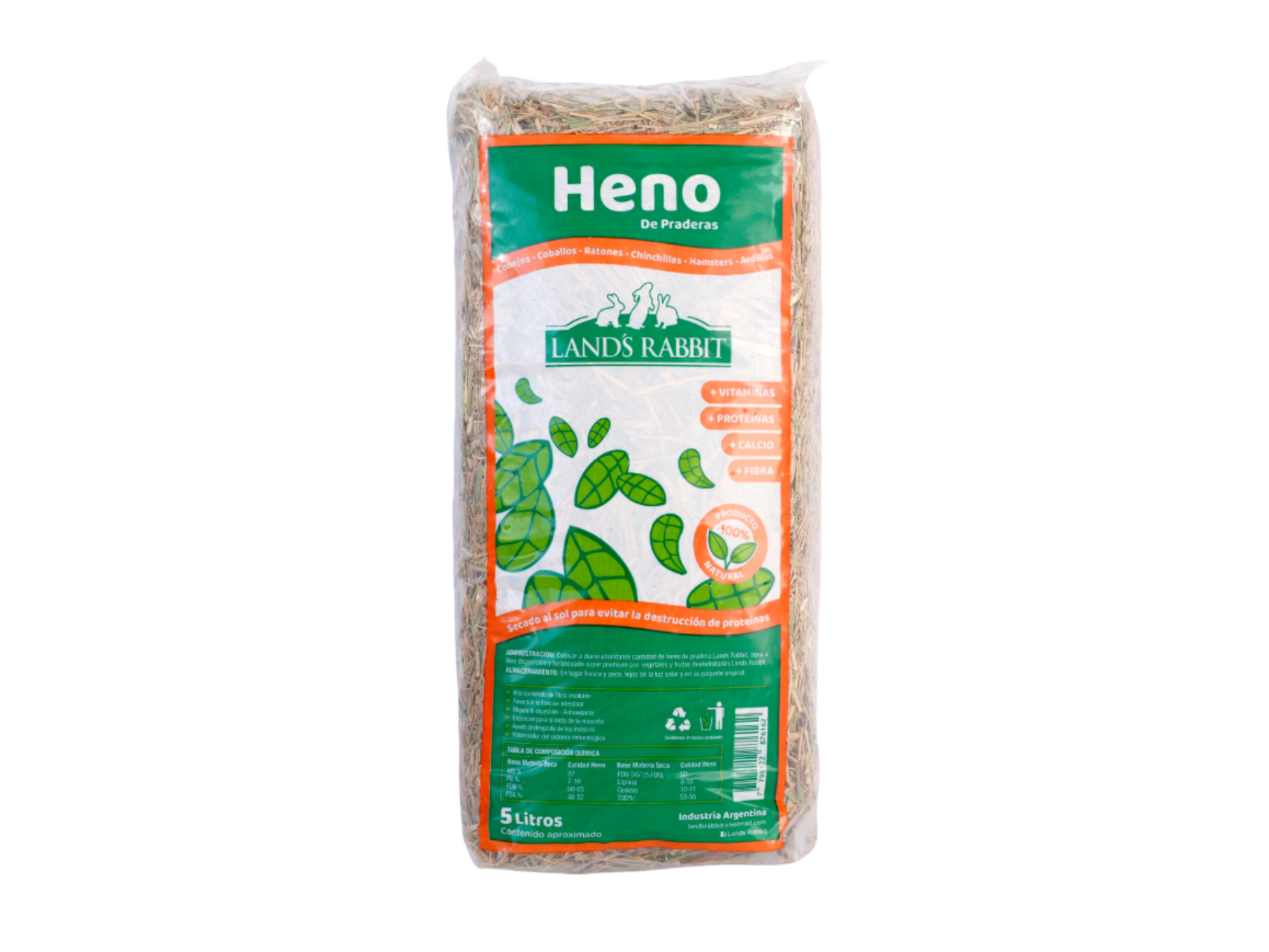 Rabbit Heno Prensado 5lt. de Huellitas Pet Shop