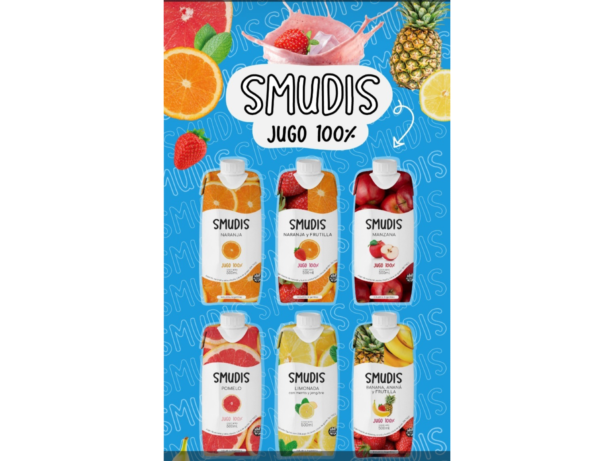 SMUDIS JUGOS NATURALES x 500cc