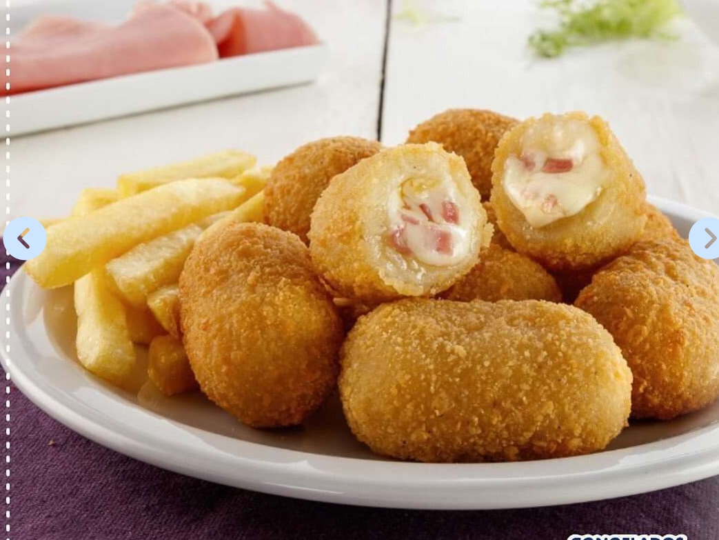 Croqueta de papa, jamón y queso