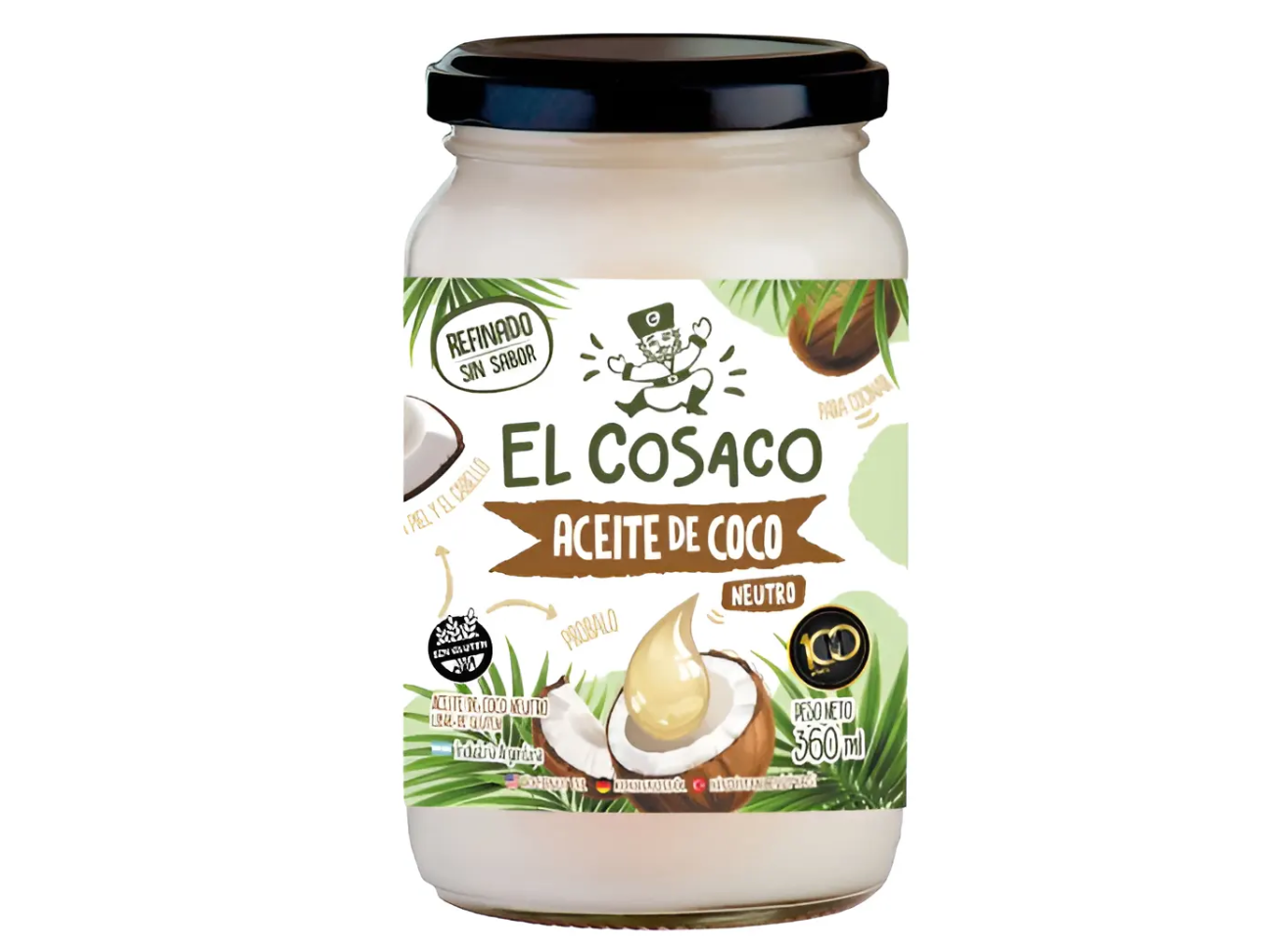 Aceite de coco El Cosaco x 360