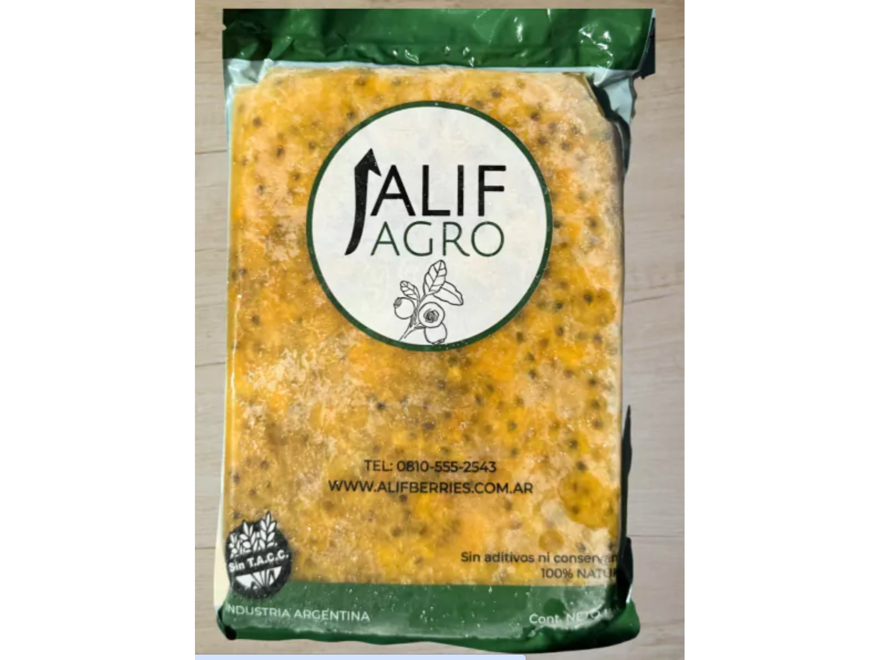 Pulpa de maracuyá con semillas x 1 kg