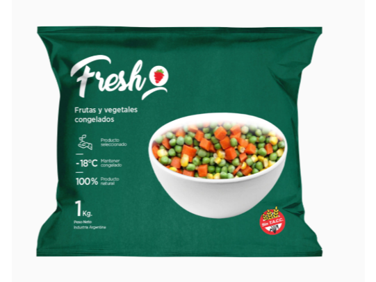 Mix primavera congelado IQF, bulto 10 x 1 kg