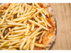 Pizza con papas fritas y Cheddar