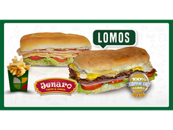 4 LOMOS COMPLETOS CON PAPAS 20 cm cada uno bebida saborizada de regalo