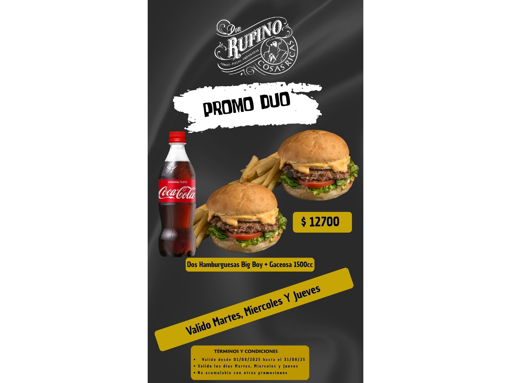 2 BIG BOY+Gaseosa 1500cc