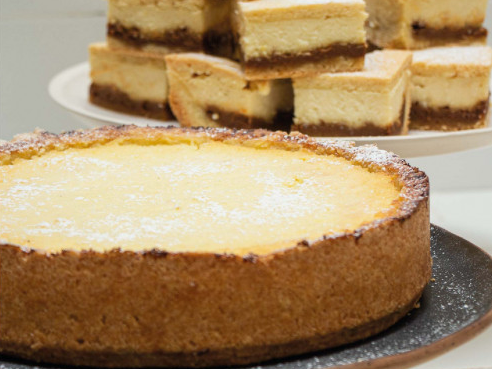 Tarta de ricota y dulce de leche