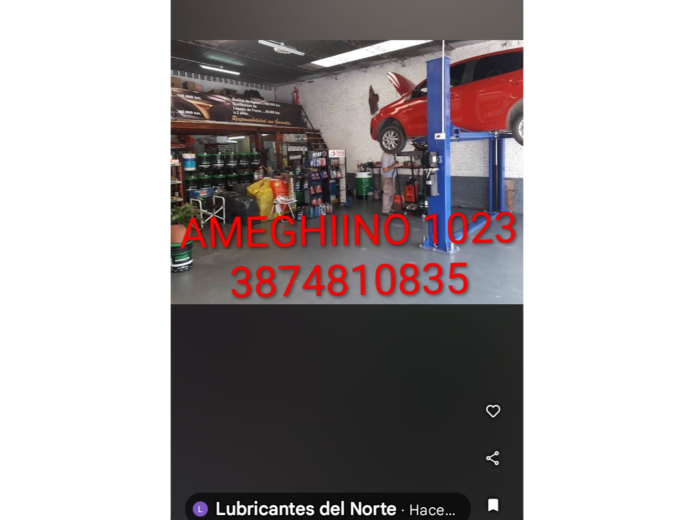 LUBRICANTES EN GENERAL 3874810835 AMEGHINO 1023