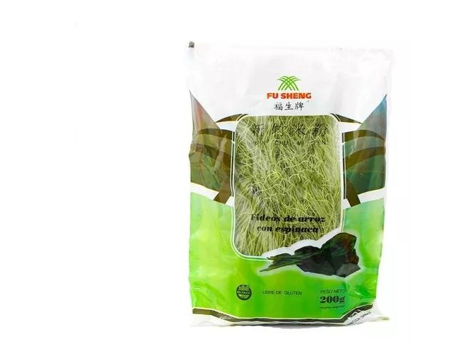 FIDEOS DE ARROZ DE ESPINACA FU SHENG