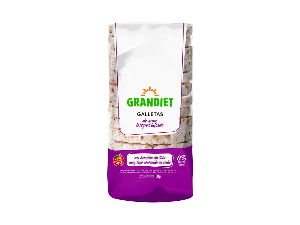 GALLETAS DE ARROZ CON CHIA GRANDIET  100G