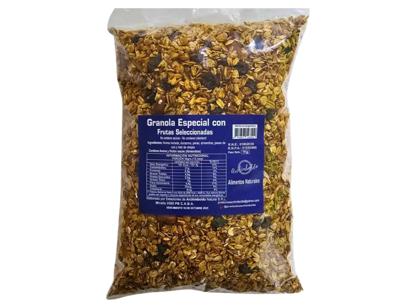 GRANOLA ESPECIAL CON FRUTAS SELECCIONADAS ARCHIMBOLDO 1KG