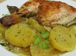 Cuarto de pollo + guarnicion
