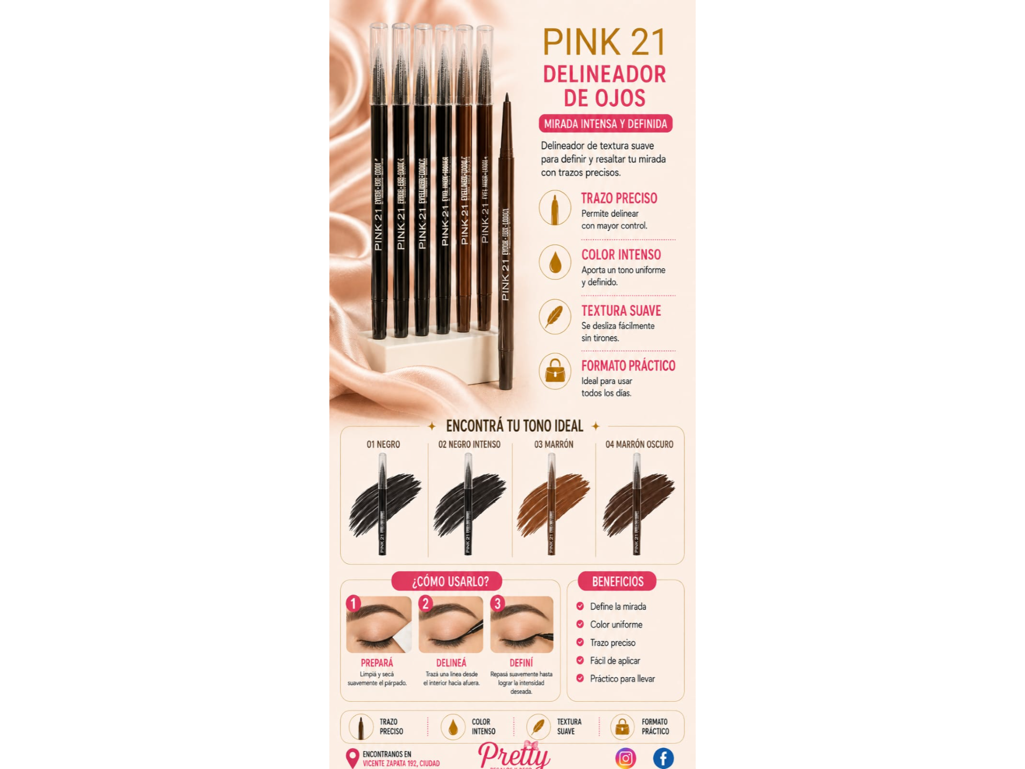 Delineador de ojos PINK 21