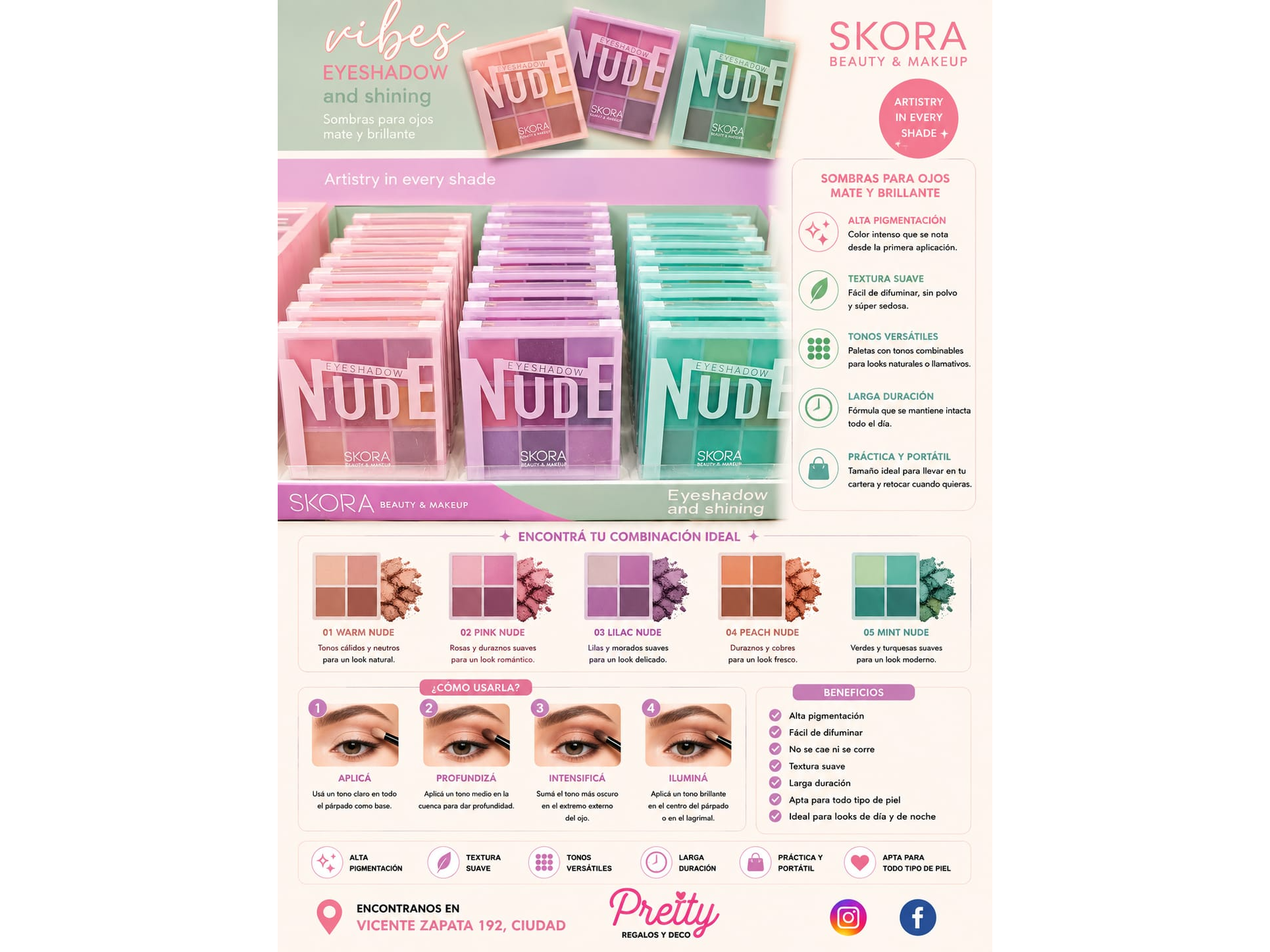 Paleta de sombras SKORA Nude Eyeshadow