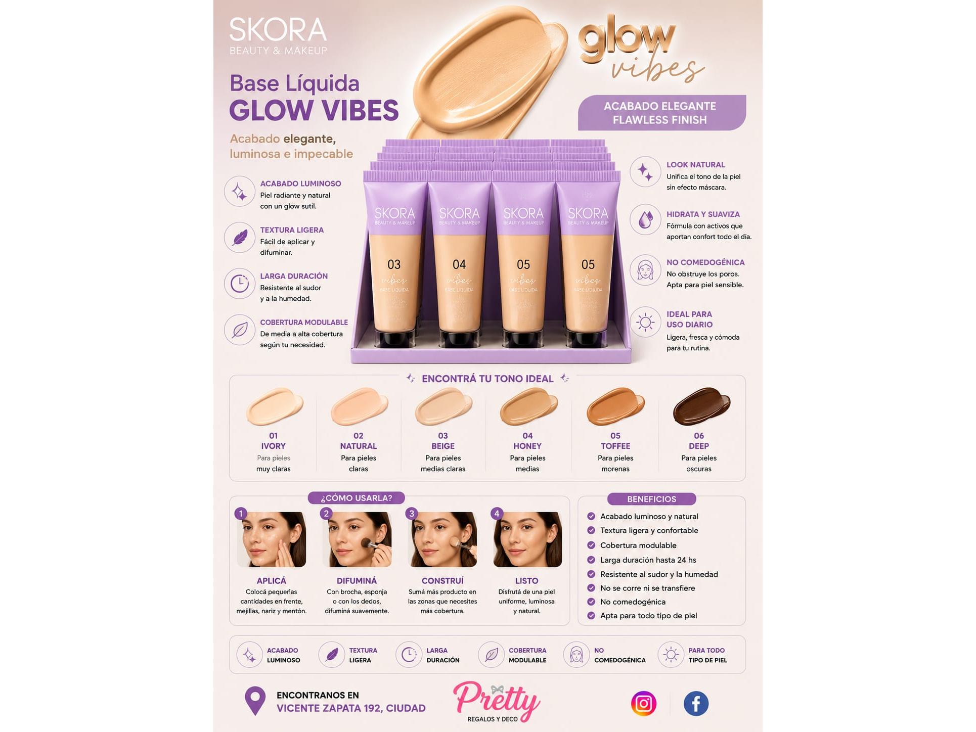 Base líquida SKORA Glow Vibes