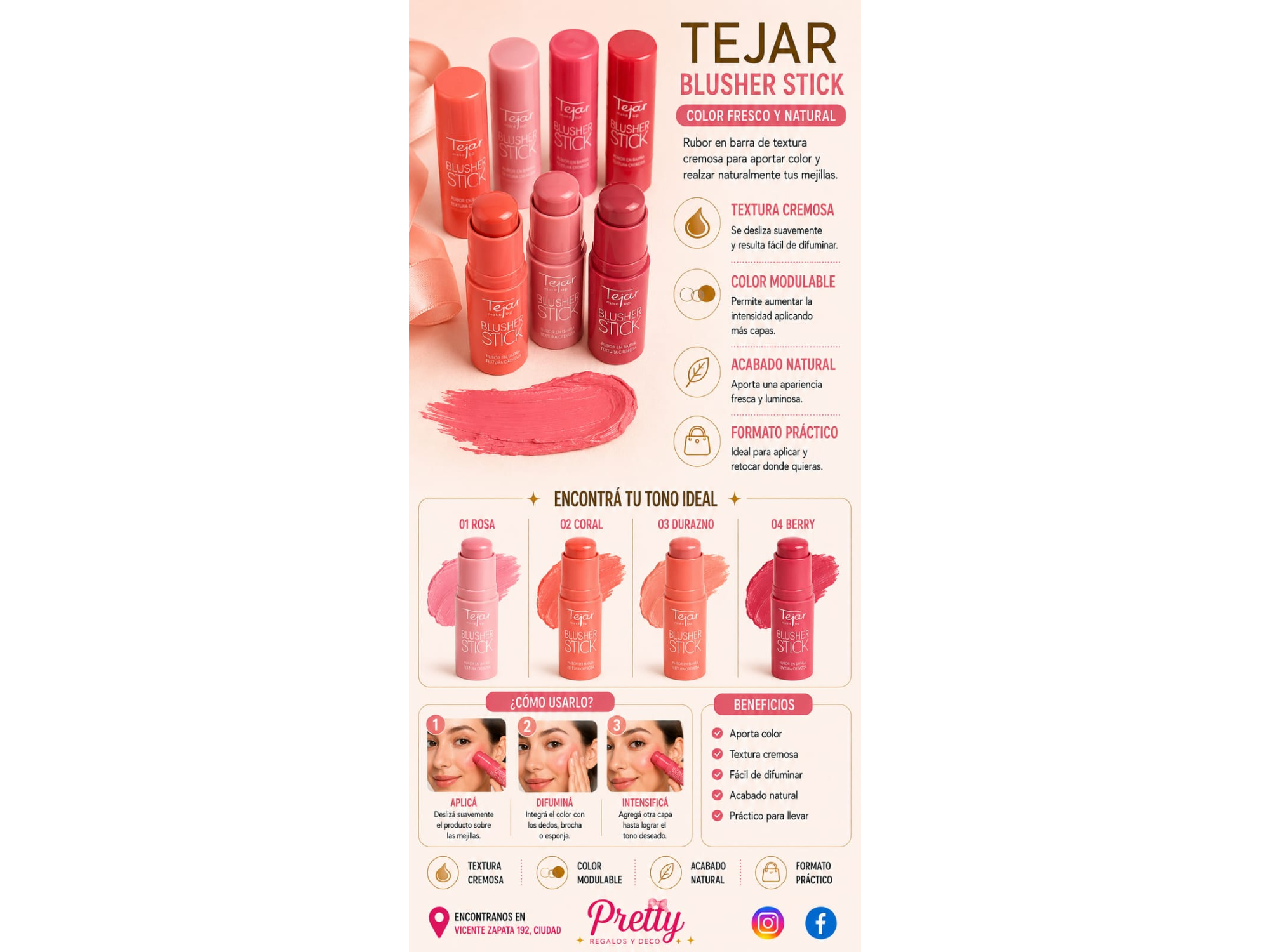 Rubor en barra TEJAR Blusher Stick