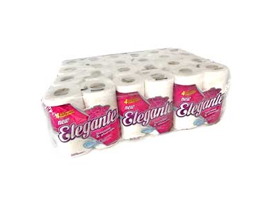 BOLSON x 30 mts 4x12 pack = 48 u/ hoja simple - ELEGANTE papel blanco