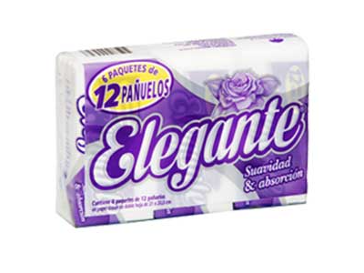 PAÑUELOS DESCARTABLES - Pack 6 x 12 u/ c/u Doble hoja ELEGANTE