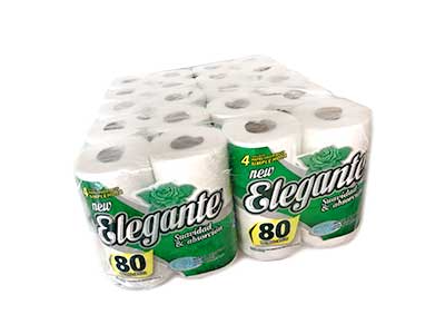 BOLSON x 80 mts 4x10 pack = 40 u/ hoja simple - ELEGANTE papel blanco