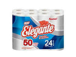 ELEGANTE PAPEL blanco hoja simple 50 mts Bolsón pack 24 u/