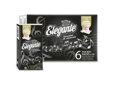PAÑUELOS DESCARTABLES - Pack 6 x 12 u/ c/u TRIPLE hoja ELEGANTE