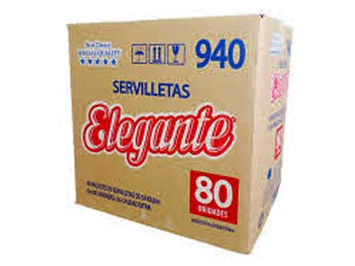 SERVILLETAS de mesa CAJA 30 Pack de 80 u. c/pack - 33x32 cm - ELEGANTE blanca