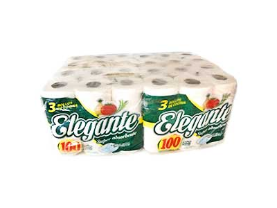 BOLSON Rollo de Cocina 100 paños 3x5 pack = 15 u/ - ELEGANTE blanco