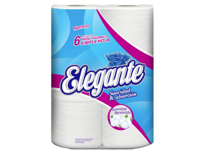 PAPEL x 30 mts Pack 6 u/ hoja simple - ELEGANTE blanco