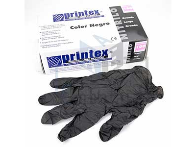 GUANTES DE EXAMINACION CAJA 100 U/ DE NITRILO negros