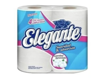 PAPEL x 30 mts Pack 4 u/ hoja simple - ELEGANTE blanco de CleanUp