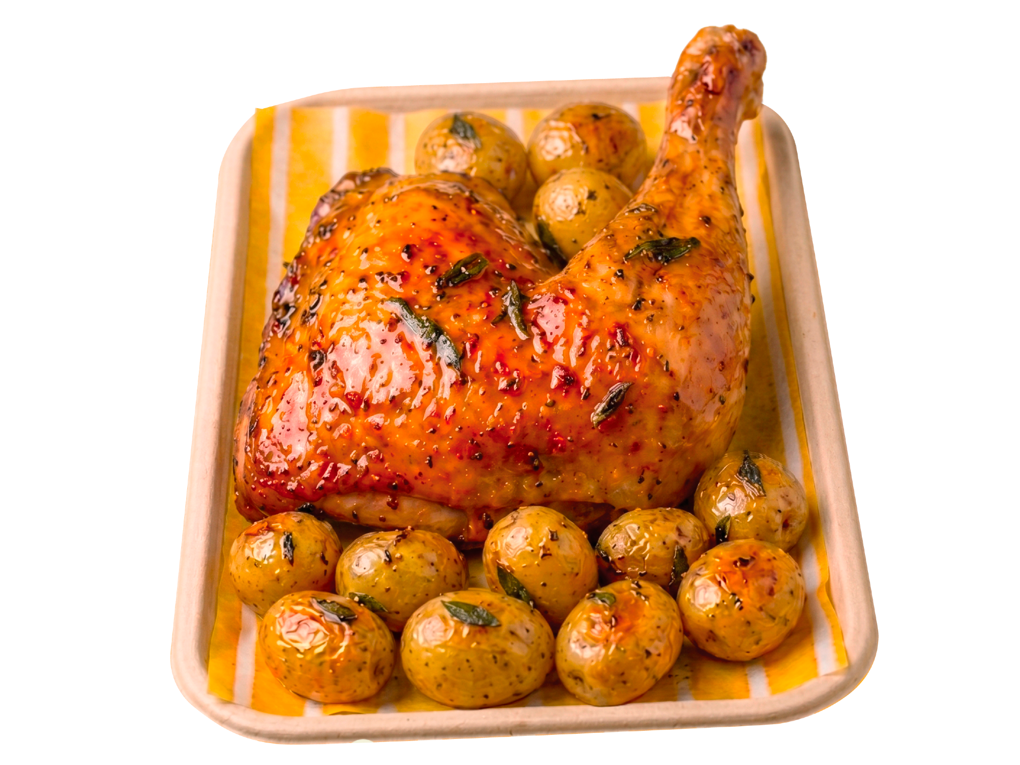 Cuarto de Pollo + Papines + Adherezo