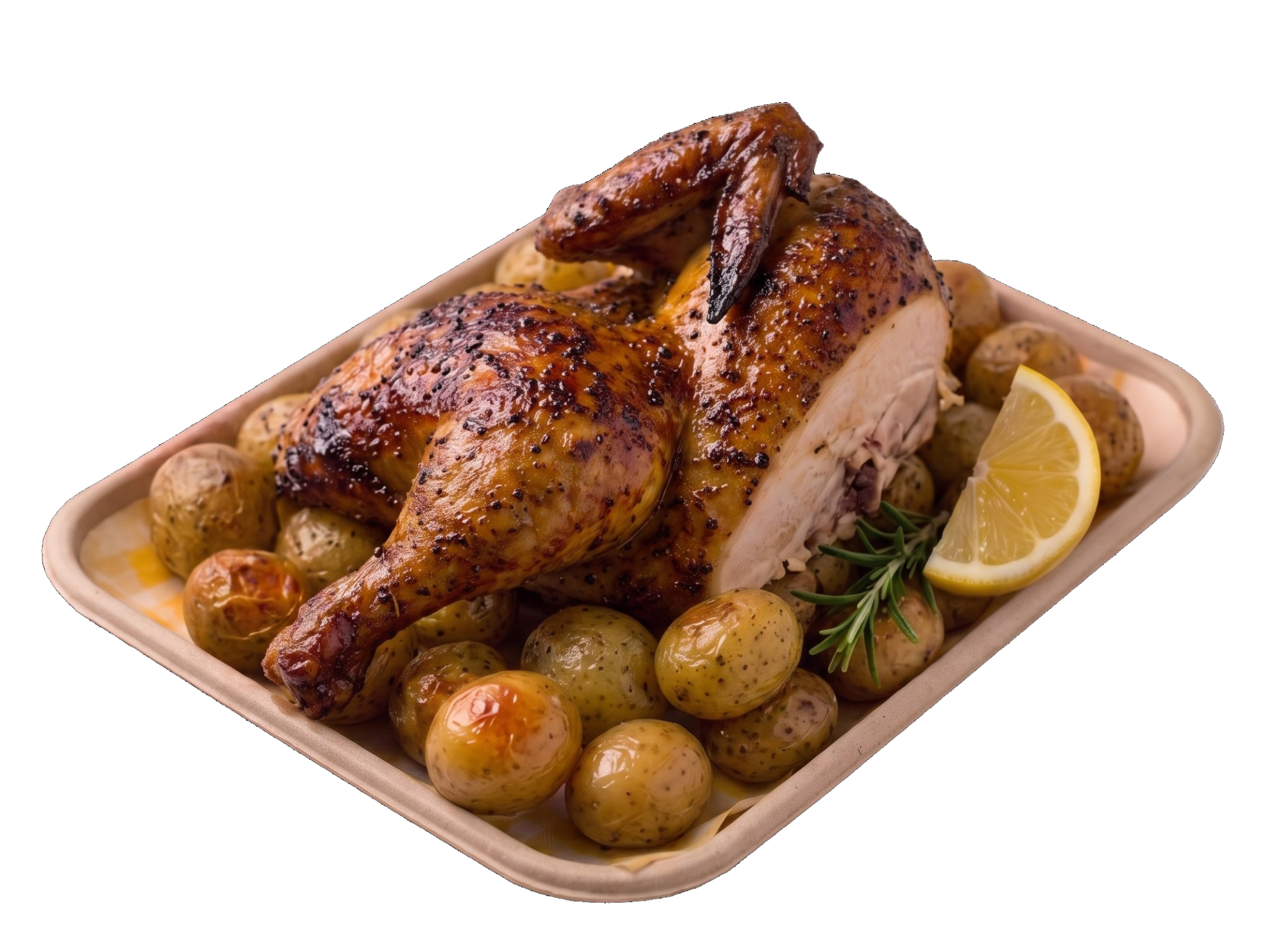 Medio Pollo Rostizado + Papines +1 Salsa