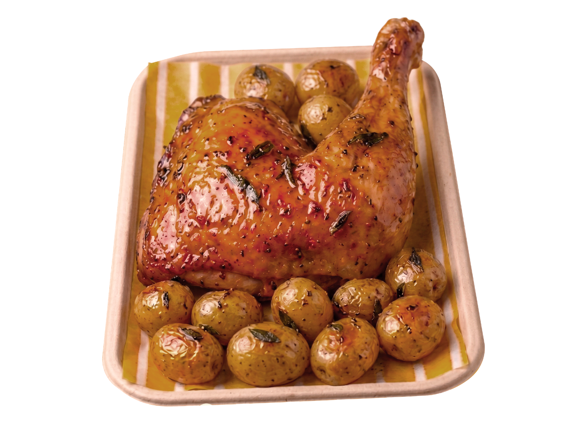 Cuarto de Pollo + Papines + Adherezo