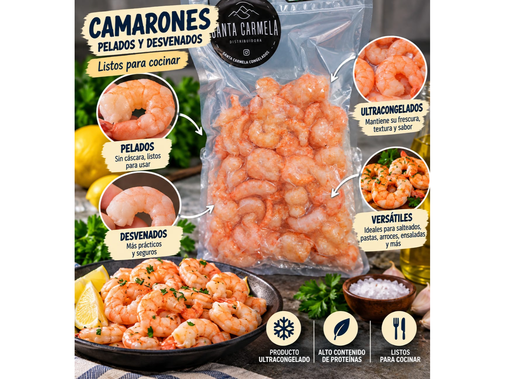 CAMARONES PELADOS ECUATORIANOS de Santa Carmela