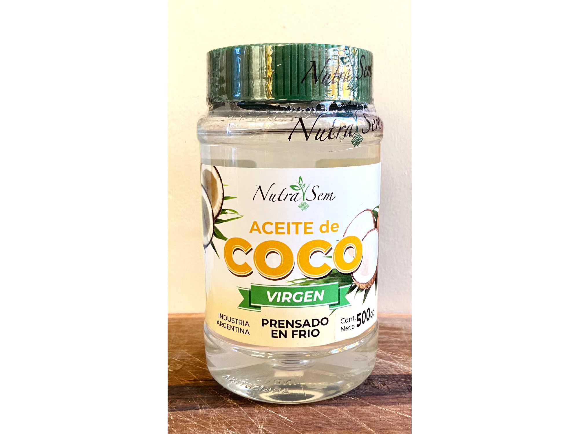 Aceite de COCO VIRGEN x 250 cc (NutraSem) envase Pet