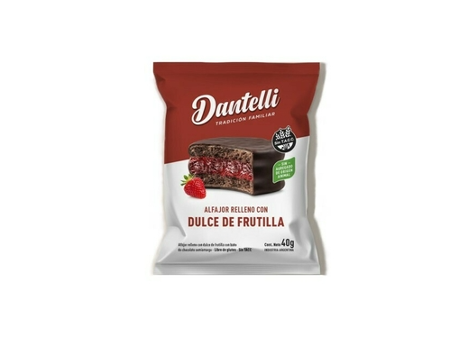 Alfajor Sin Tacc Relleno Con Frutilla Dantelli 40gr