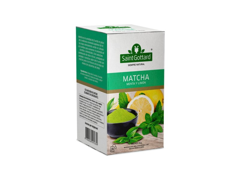 Té Matcha Menta y Limón Saint Gottard x20