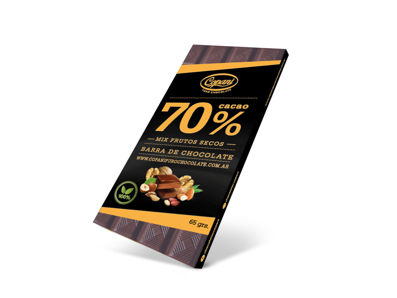 Chocolate 70% Cacao Con Frutos Secos 65gr Copani