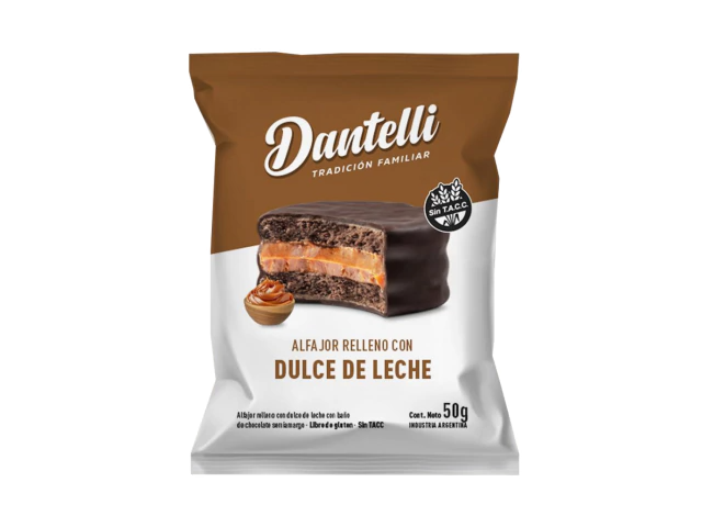 Alfajor Negro Sin Tacc Relleno de DDL Dantelli 50gr