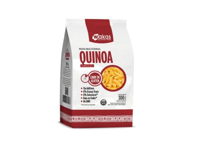 Fideos Fusilli Con Quinoa SIN GLUTEN 300gr Wakas