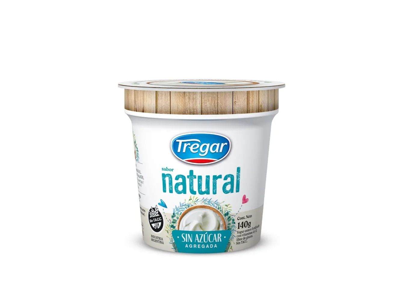Yogurt Natural Sin Azúcar 140gr Tregar SIN TACC