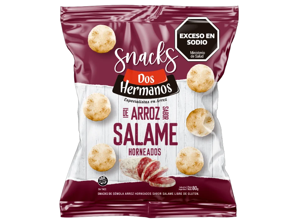 SNACK DE ARROZ SALAME 80GR DOS HERMANOS