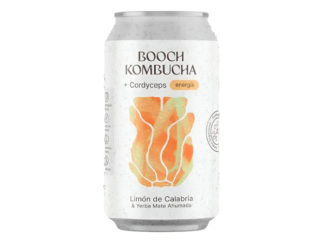 Kombucha + Cordyceps Limon de Calabria y Yerba Mate Ahumada 354cc