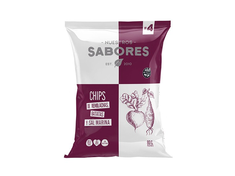 Chips de Remolacha y Batata 80gr Nuestros Sabores SIN TACC